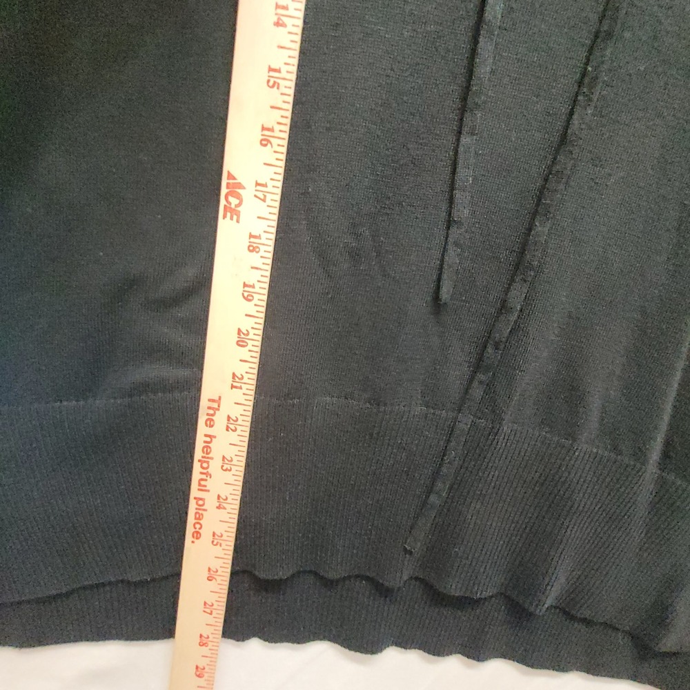 Gap Body Womens Large Black Hoodie Sweater Relaxed Fit High-Low Hem Mixed Knits - Picture 12 of 15